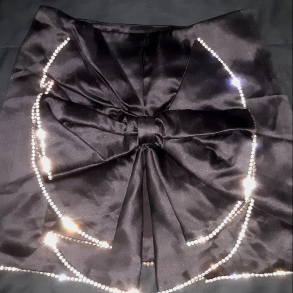 Black mini skirt with wonderful crystals size S